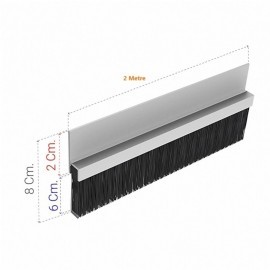 6 cm Kıl Boyu 2 Metre h tipi Alüminyum Pano ve Kapı Altı Toz Fırçası
